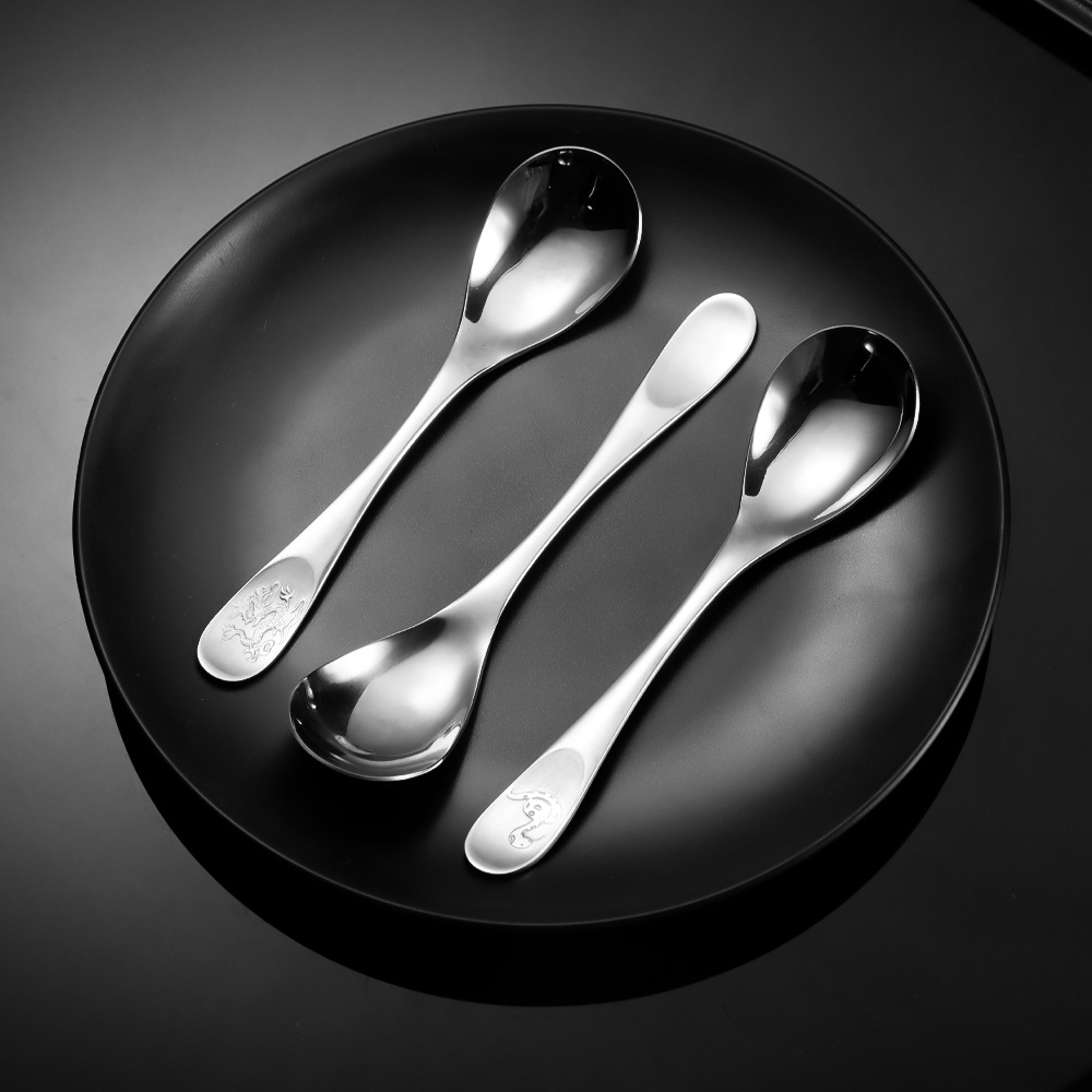 Stainless steel tableware, twelve zodiac household spoons, stainless steel spoons, hotel and restaurant spoons, round spoons that can be printed with logos details Picture