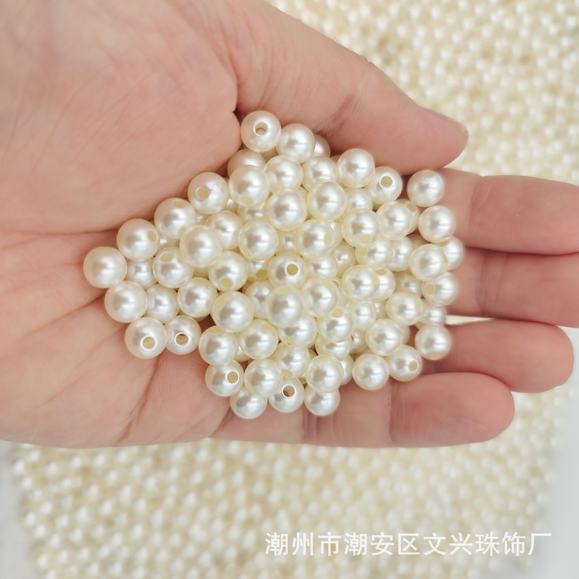 Wholesale of ordinary water-polished ABS imitation pearls that do not peel, 3mm-20mm loose beads, DIY jewelry accessories, clothing accessories details Picture