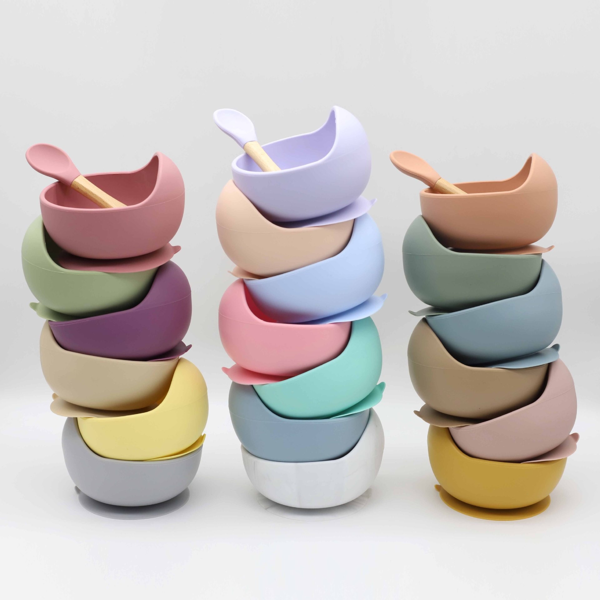 餐具套装硅胶/儿童硅胶餐具/碗套装儿童/餐盘几件/水杯挂绳细节图