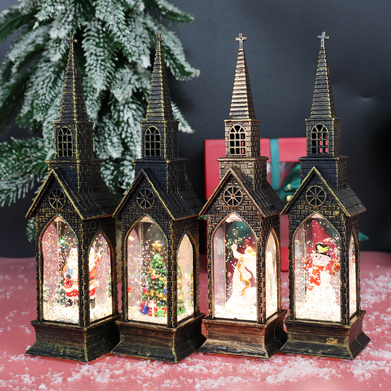 Cross-border new Christmas decorations: LED wind lights for the elderly and snowmen, Christmas micro-landscape night lights, and creative Christmas gifts