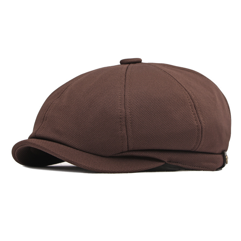 Octagonal cap, summer thin sun protection breathable baseball cap, men's fashionable and versatile beret, newsboy cap, women's middle-aged and elderly cap Item Picture
