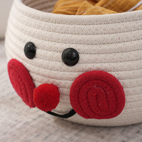 Snowman Eggs Christmas Decoration Desktop Storage Basket Snacks Sundry Data Cable Storage Basket Dust Storage Basket With Cover Application Scenario
