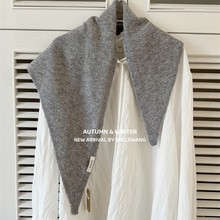 韩系氛围感围巾秋冬女冬季海马毛蓝色轻奢高级感围脖百搭克莱因蓝详情39