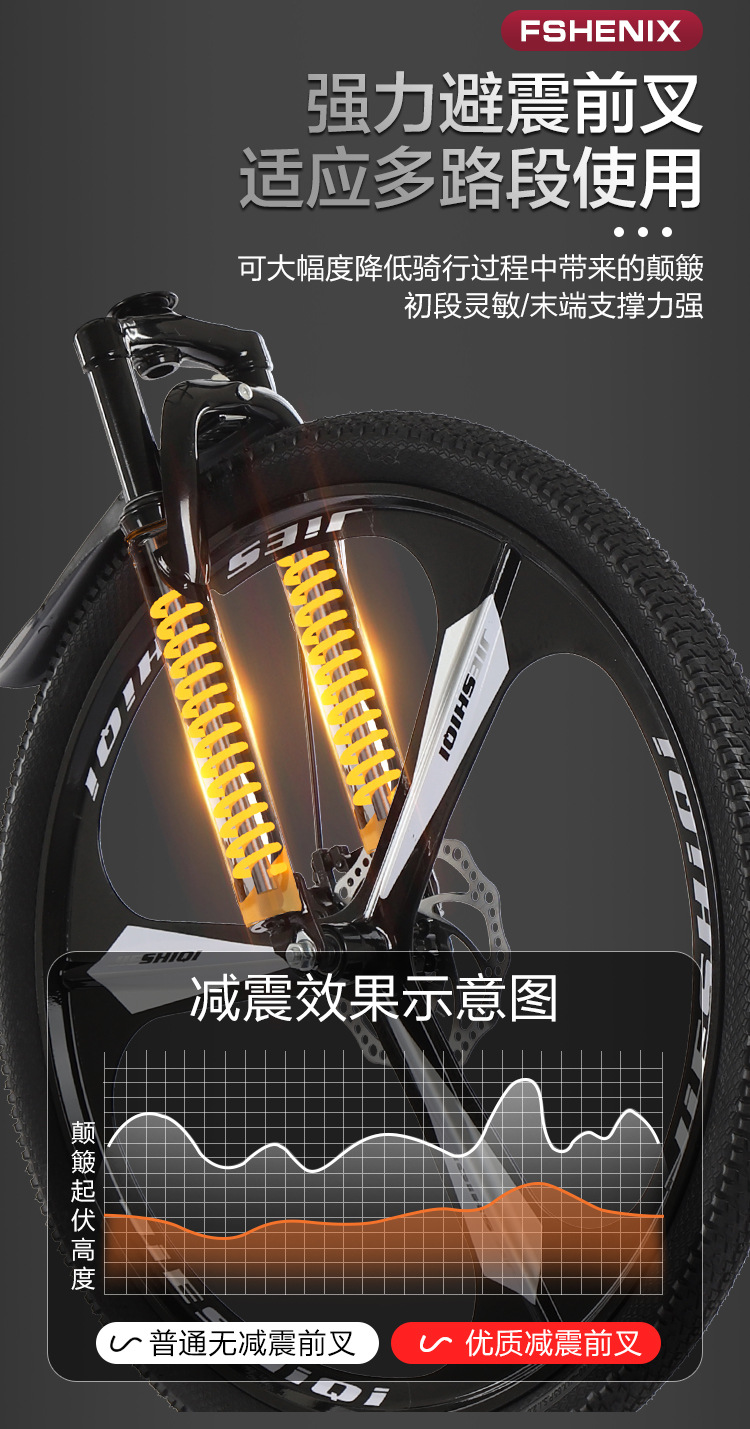 山地自行车变速车减震前后双碟刹变速车儿童自行车21速自行车单车详情12