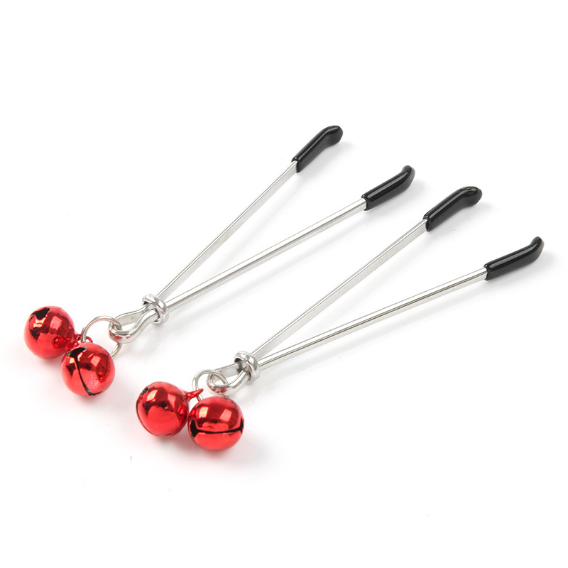 sm products Women's breast double bell breast clip Women's metal breast clip boobs clip torture adult interest