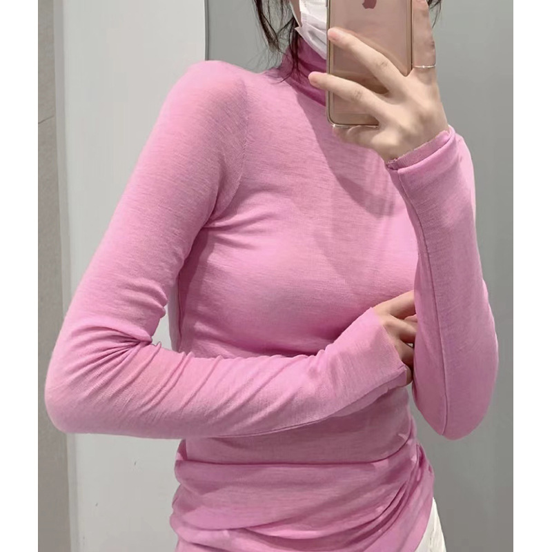 The 2022 autumn/winter new C brand women's slim-fit high-neck solid color wool base layer is a must-have for casual commuting Specification image