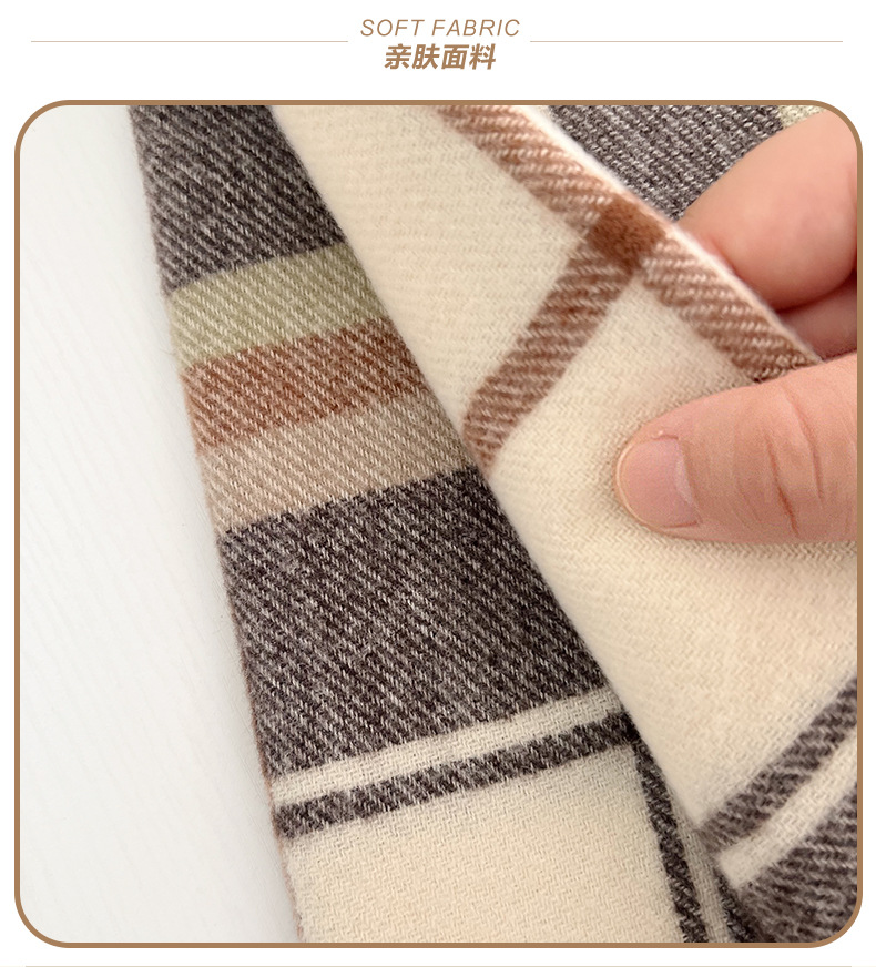 High-end atmosphere check scarf, Korean winter versatile and warm student scarf, new British street style scarf pic 8