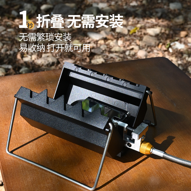 Outdoor portable card-type stove, camping outdoor windproof high-fire cookware, gas stove soto upgraded card-type stove Application Scenario