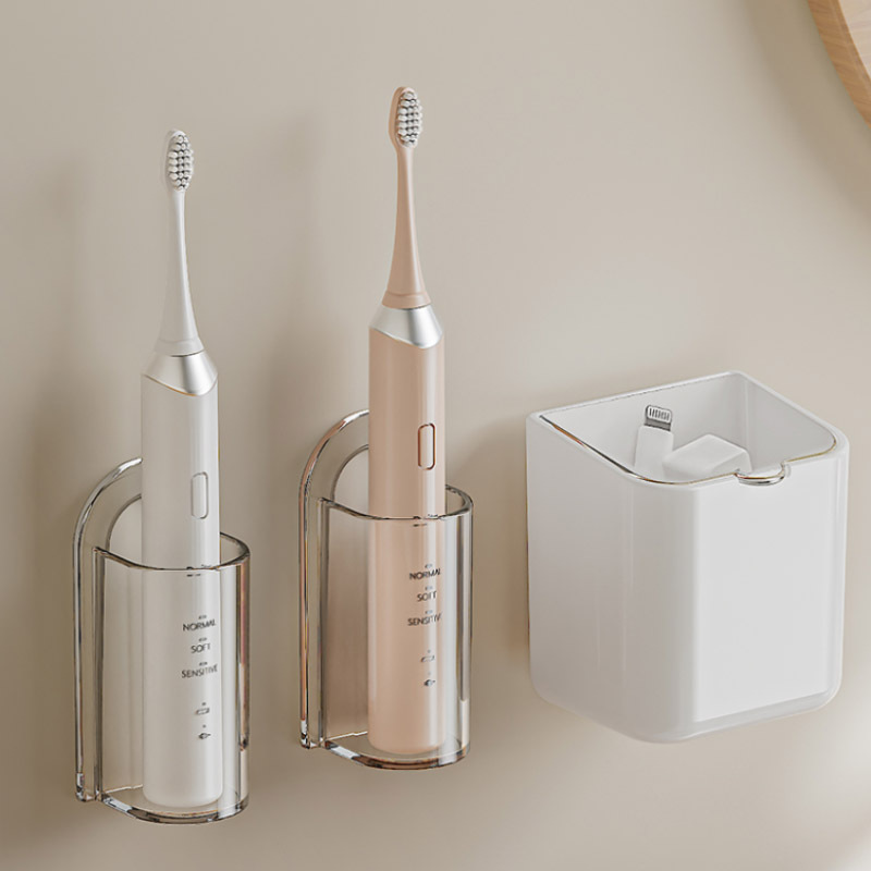Toothbrush shelf Simple household electric toothbrush holder perforation-free wall-mounted bathroom dental storage rack full figure