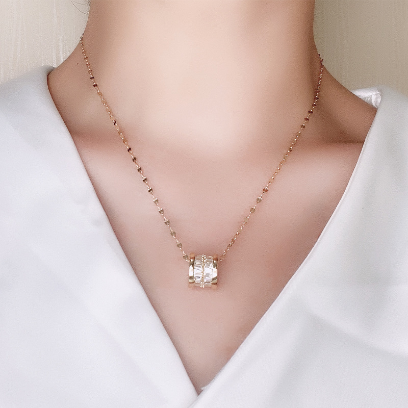 S925 silver necklace small waist necklace women light luxury niche design sense simple collarbone chain temperament fashionable pendant accessories details Picture