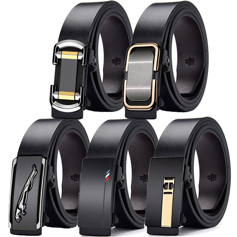 Manufacturers Straight Hair A Large Number Of Spot Men's Belts Wear Toothless Automatic Buckle Belt Men All Business Belt details Picture
