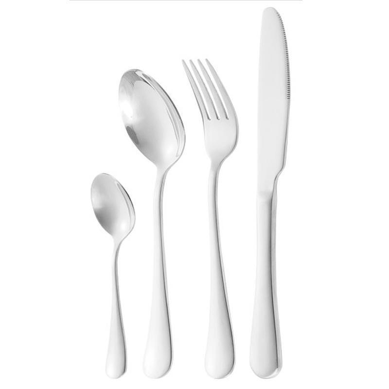 1010 stainless steel tableware, knives, forks, spoons, home and hotel soup spoons, rice spoons, fruit forks, Western steak knife and fork sets Item Picture