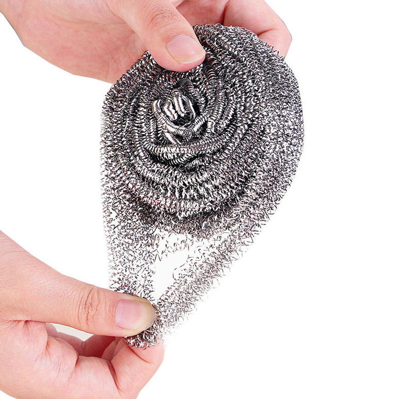 Stainless Steel Cleaning Ball Kitchen Household Large Steel Ball Dishwashing Pot Brush Decontamination Strong Do Not Drop Scraps Factory Wholesale Specification drawing