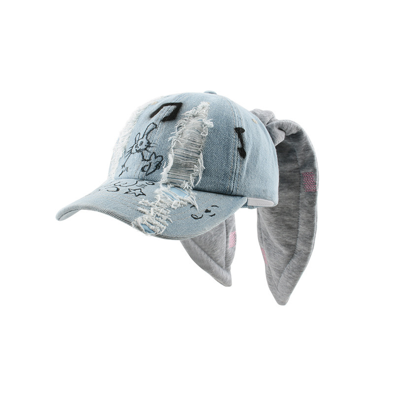 Coreano newjeans el mismo estilo conejo oreja pato tongue cowboy graffiti chica de la calle baile hip hop béisbol gorra Item Picture