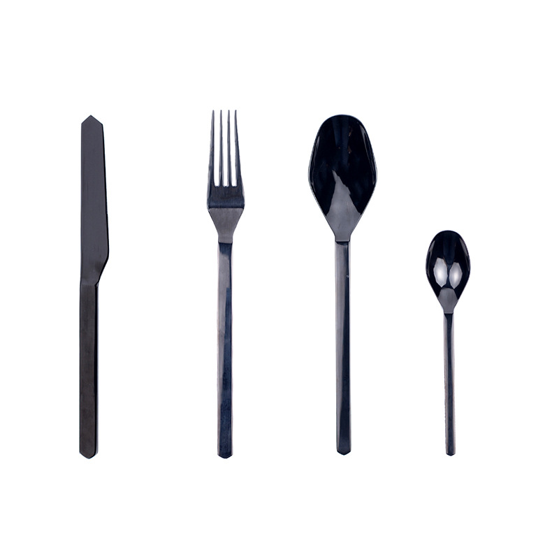 Electroplated Gold Light Luxury Hotel 304 Stainless Steel Tableware Ins Western Food Minimalist Tableware Wholesale Knife, Fork And Spoon Set Item Picture