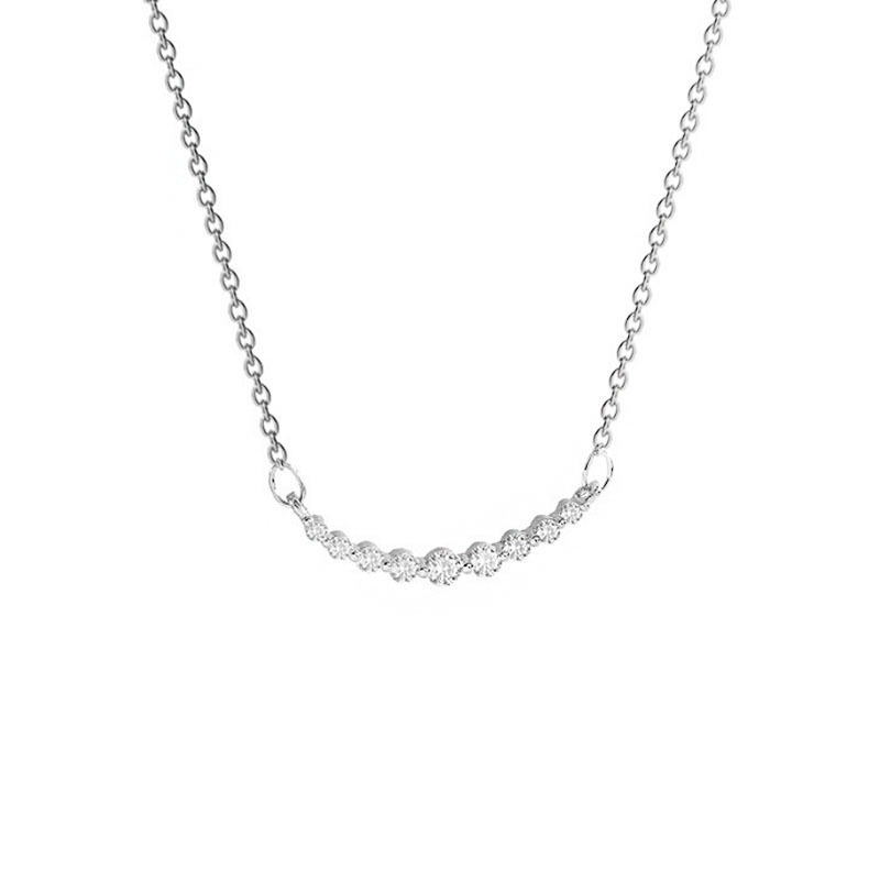 Korean Version Of Light Luxury Necklace Titanium Steel Wholesale Women's Cold Wind Choker 2024 New Smile Sweet Collarbone Chain Item Picture