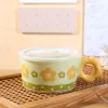 A high-quality, aesthetically pleasing, hand-painted flower-shaped ceramic instant noodle bowl from the pastoral series is a birthday gift for girls in student dormitories Specification image