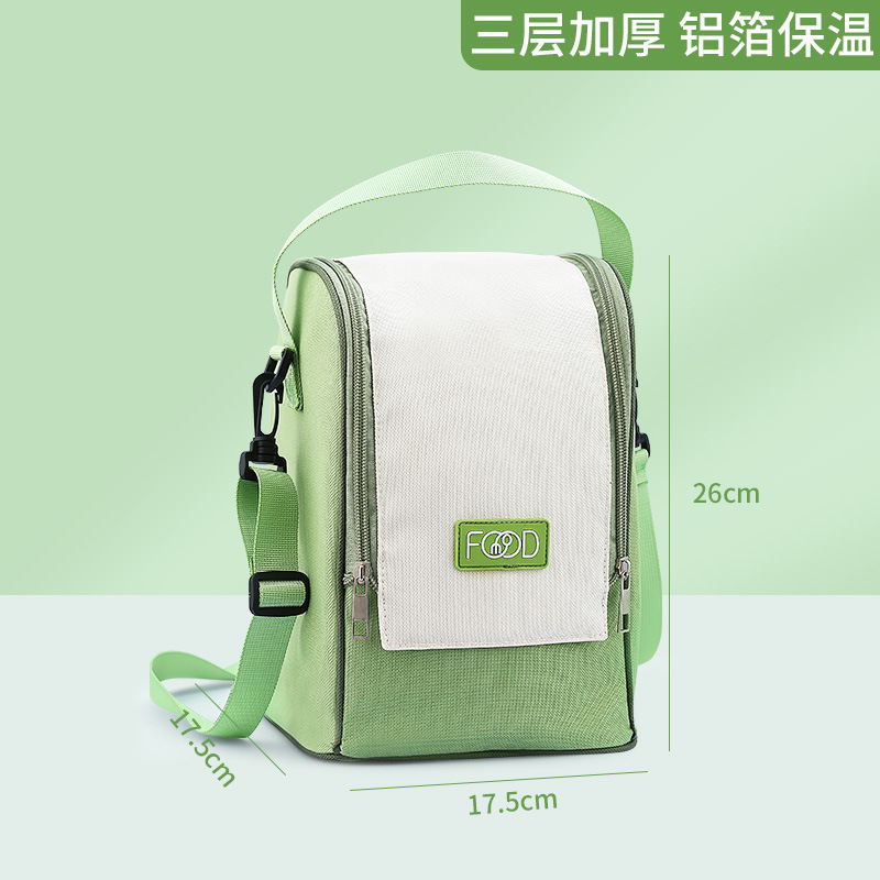 Round lunch box bags, insulated bucket handbags, office workers' and students' uniforms with rice, thickened aluminum foil lunch bags Specification image