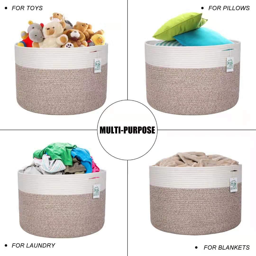 Storage Basket Woven Basket Storage Basket Cotton Rope Storage Closet Storage Basket Storage Basket Cotton Linen Folding Basket Application Scenario