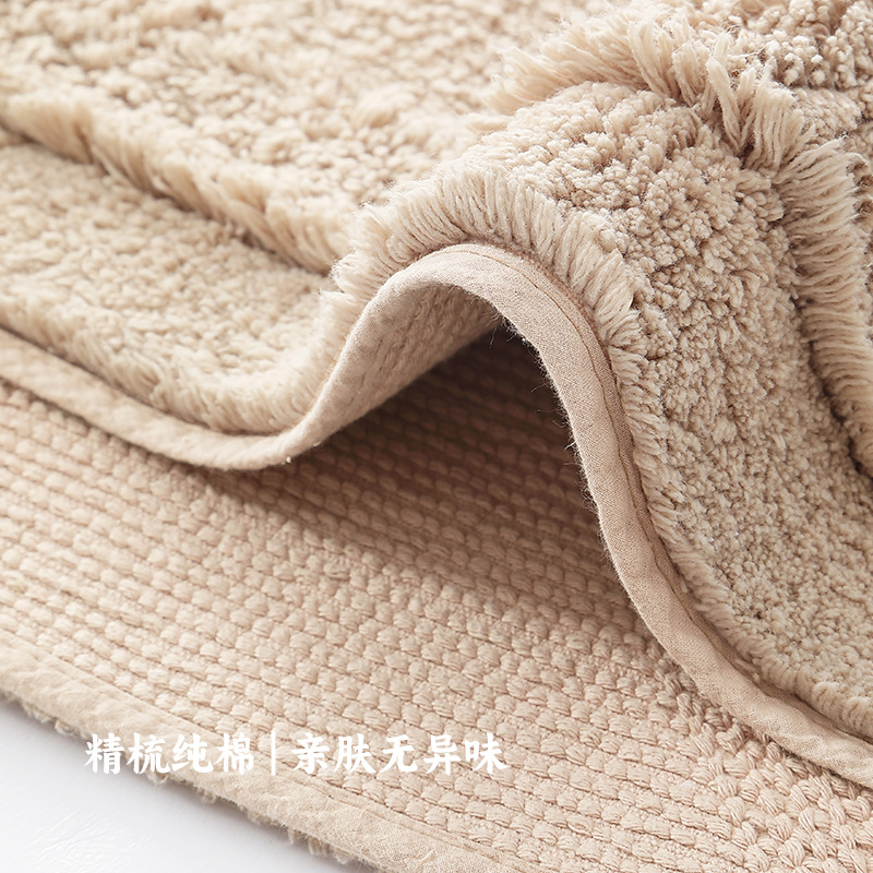High-end hotel bathroom absorbent floor MATS, thickened pure cotton anti-slip foot MATS at the bathroom door, machine-washable home floor MATS Application Scenario