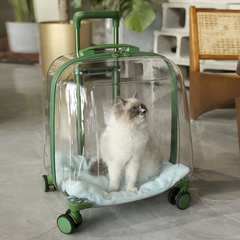 猫咪外出拉杆箱狗狗太空舱透明便携背包春夏季大容量猫包宠物包
