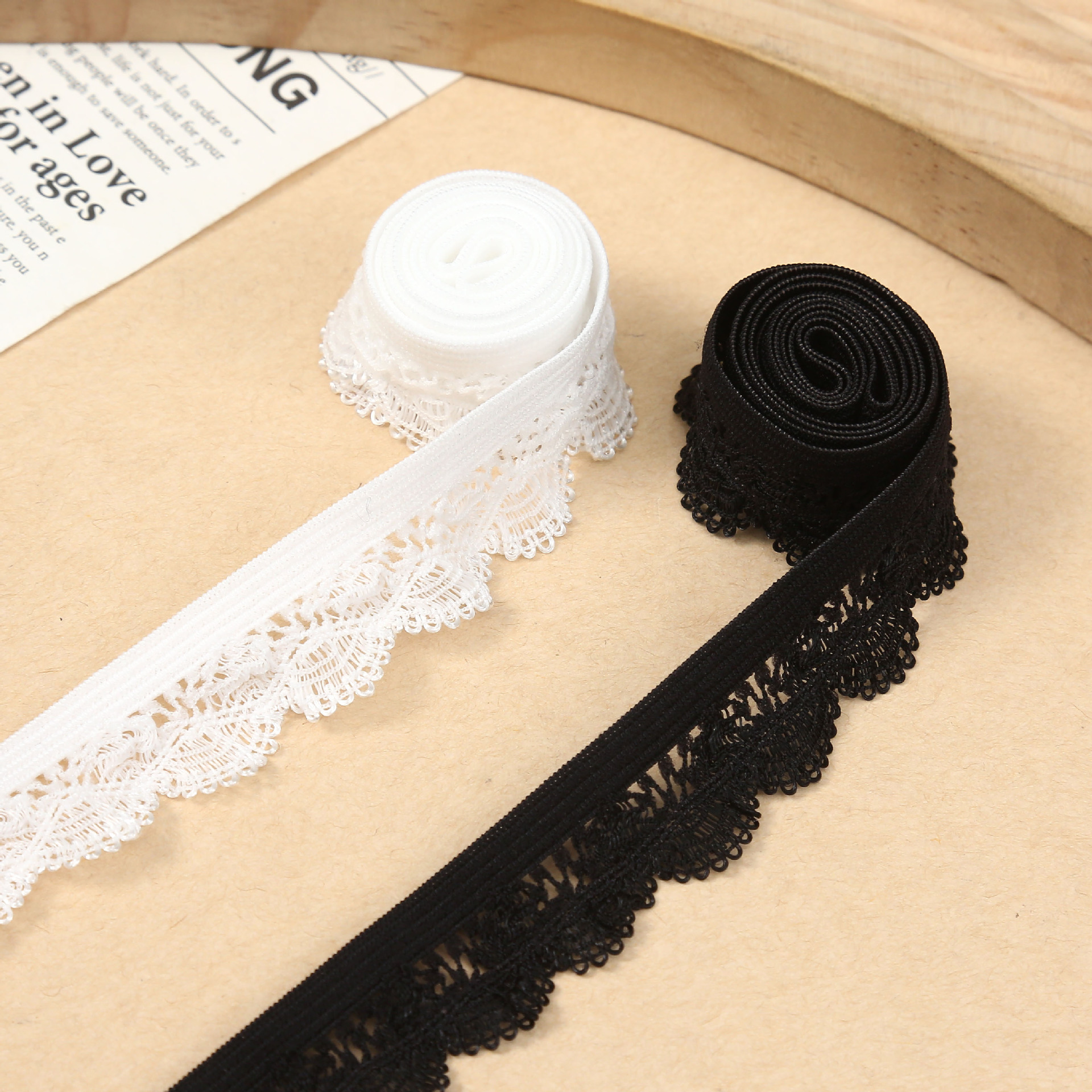 Shell flower bud edge elastic band, women's inner pants, waist accessories, woven band, wide accessories, hair band, elastic lace band details Picture