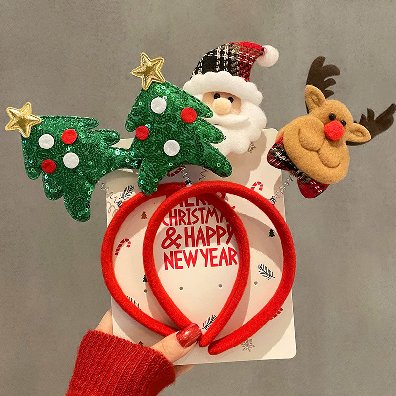 Christmas headbands Children's hair accessories Hair clips Holiday gifts Deer horn hair clips Party Dress up Headbands cos Headaccessories details Picture