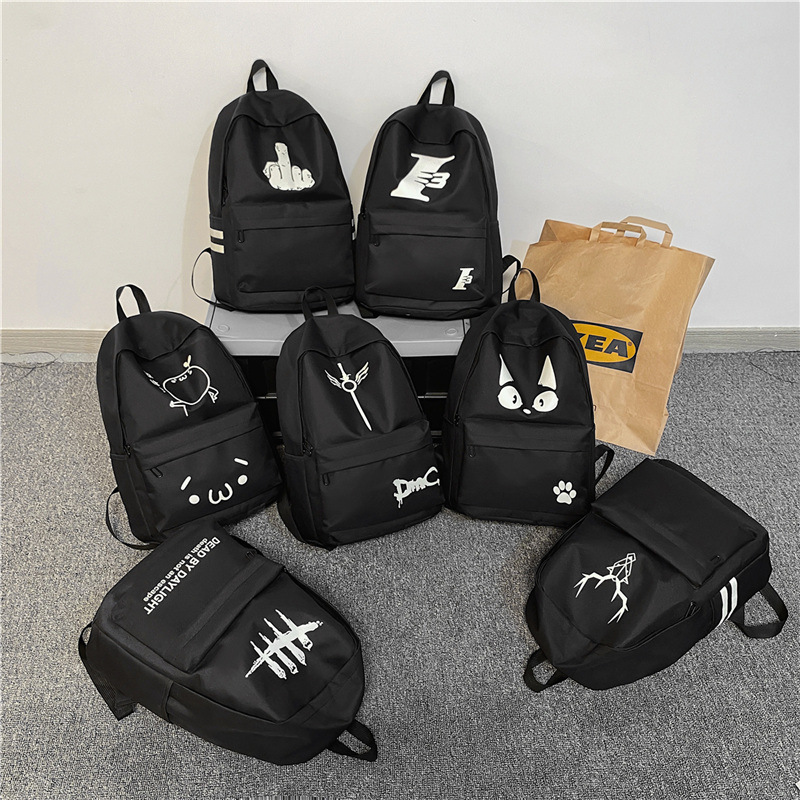 Glow-in-the-dark backpacks for men, with a high-end feel, are suitable for junior and senior high school students. They are casual Oxford cloth backpacks for men, a trendy brand details Picture
