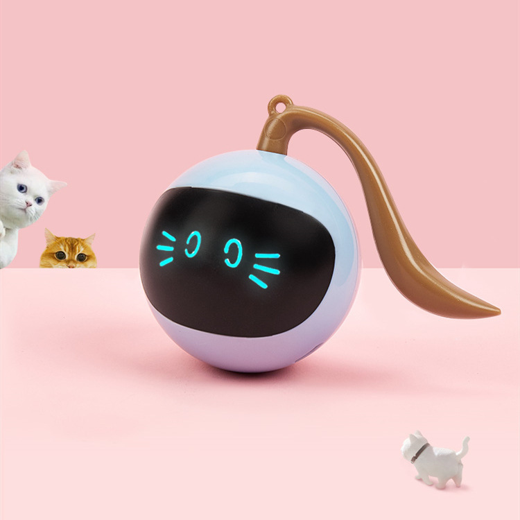 Pet toy smart rolling cat ball toy LED bite resistant light up fun chasing toy pet cat ball Application Scenario