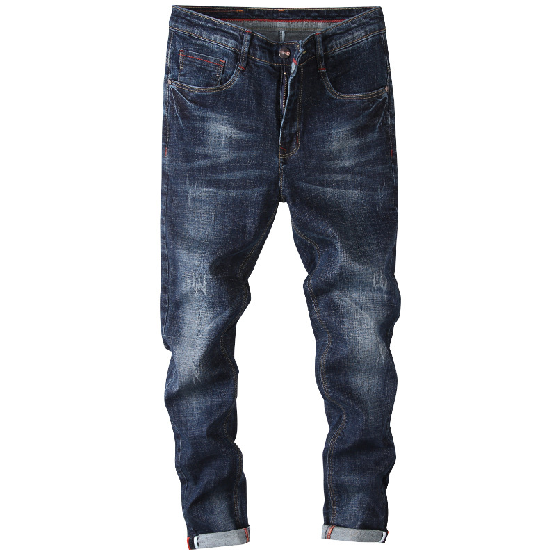 2022 Autumn Men's jeans, Korean style trendy slim-fit long pants, men's fashion brand versatile black new stretch Item Picture