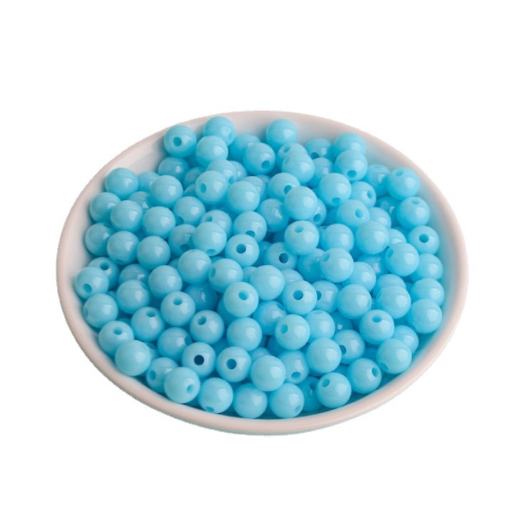 Manufacturer's pure white candy beads, acrylic beads, perforated round beads, benzene-transparent solid color beads, DIY jewelry accessories Item Picture
