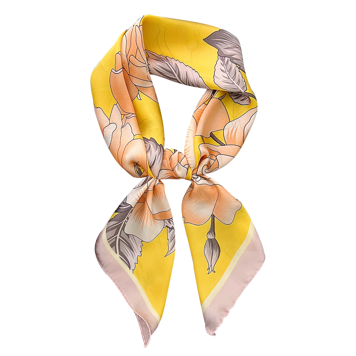 Fashionable commuting small square scarf, new floral silk scarf, spring and summer decorative neckerchief, hair tie, high-end and stylish scarf Item Picture