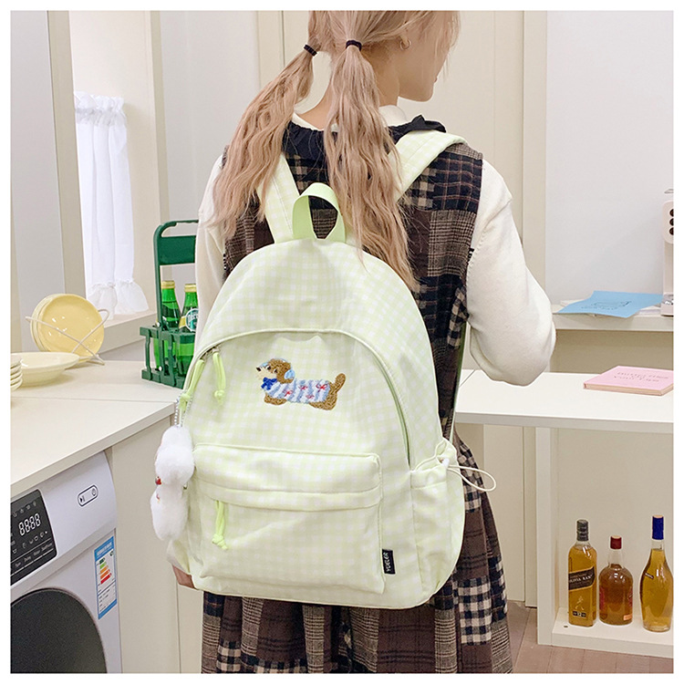 小清新书包女小学生韩版甜系格纹双肩包儿童可爱田园风旅行双背包