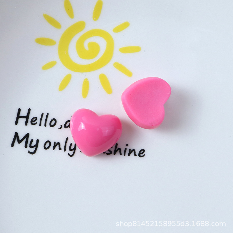 亮面心形树脂爱心桃心DIY饰品配件嘟嘟女孩发饰发夹【凤祈饰品】详情6