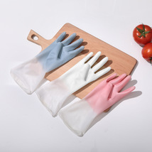 家务手套 橡胶乳胶防水塑胶胶皮家务刷碗渐变色双色手套 洗碗手套