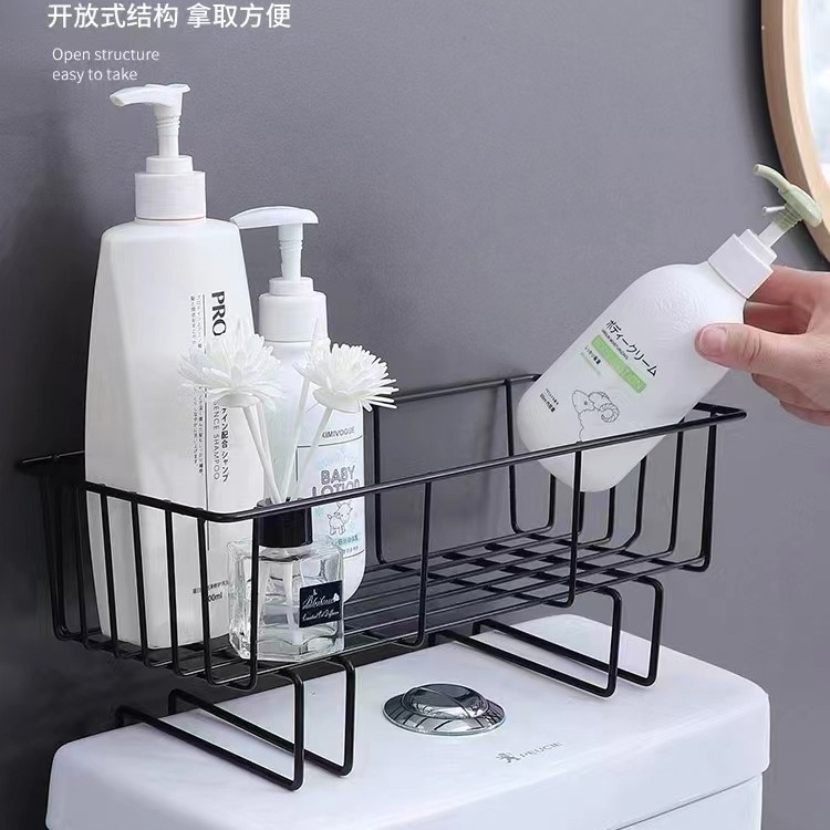 Toilet Shelf Organizer Toilet Multi-Functional Wall Hanging Table Dual Storage Shelf Storage Rack Application Scenario