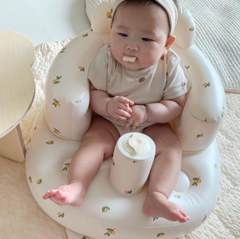现货婴儿学座椅bb充气凳浴凳沙发充气垫Ins充气PVC婴儿训练小沙发图