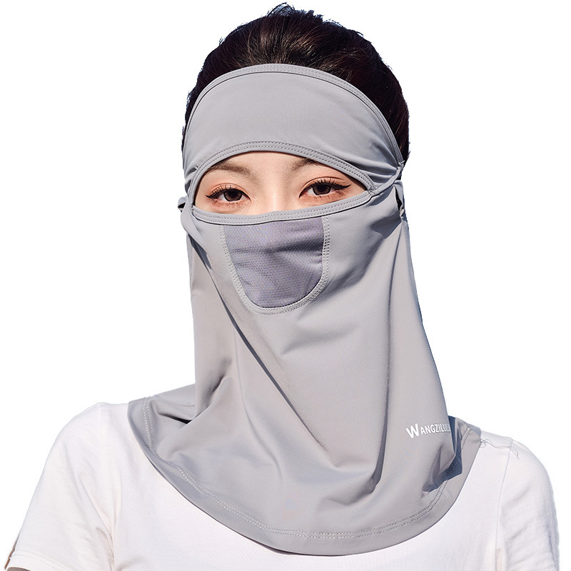 Ice Silk Sunblock Mask Women's Summer Cycling Neck Protector Outdoor Travel Uv Protection Sunshade Full Face Veil Item Picture