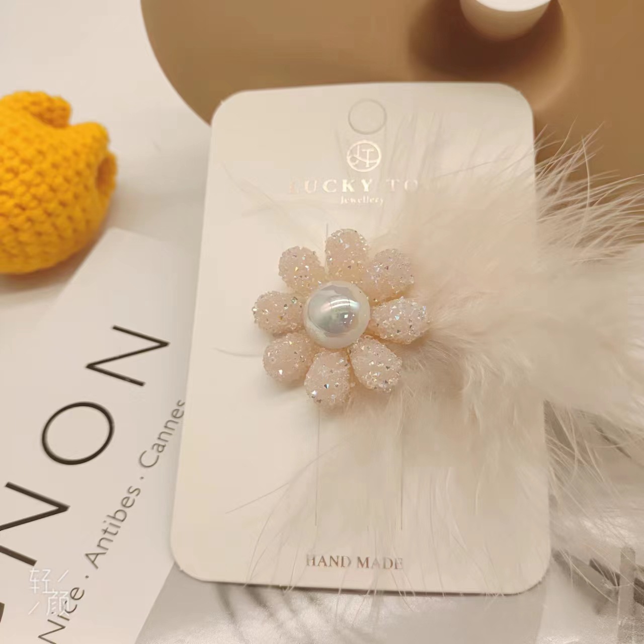 Hair Clip Lt10517 Korean Princess Style Pearl Sugar Sunflower Hair Cute Handcrafted Hair Clip Application Scenario