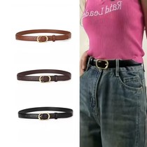 Belt ladies fashion hundred with denim waistband women simple Korean version of high-grade fashion ins style belt black
