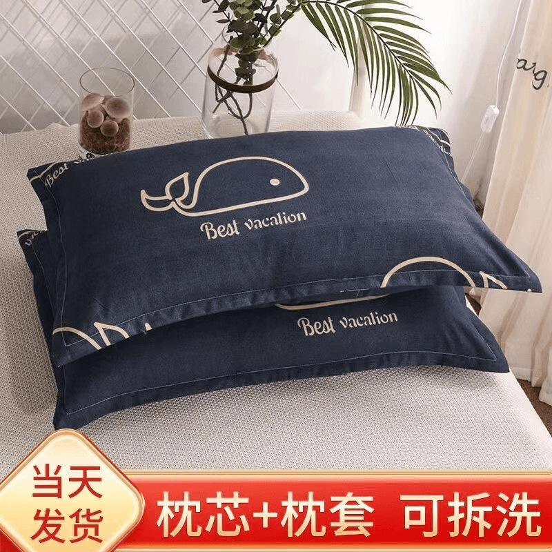 Class A pillow, home neck protection, pure cotton pillow core, hotel dormitory high pillow, non-collapsing pillowcase, cartoon couple set pillow Application Scenario