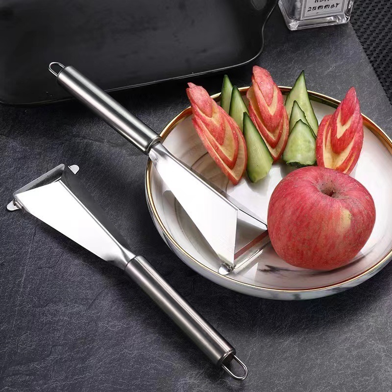 Wrx Stainless Steel Creative Fruit Triangle Push Knife Paring Knife Kitchen Gadget Fruit Divider Paring Appliance details Picture