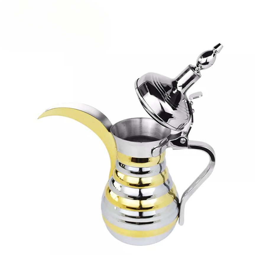 Manufacturer: Middle Eastern teapot, kettle, stainless steel striped coffee pot, Dubai Arab Daraha Application Scenario