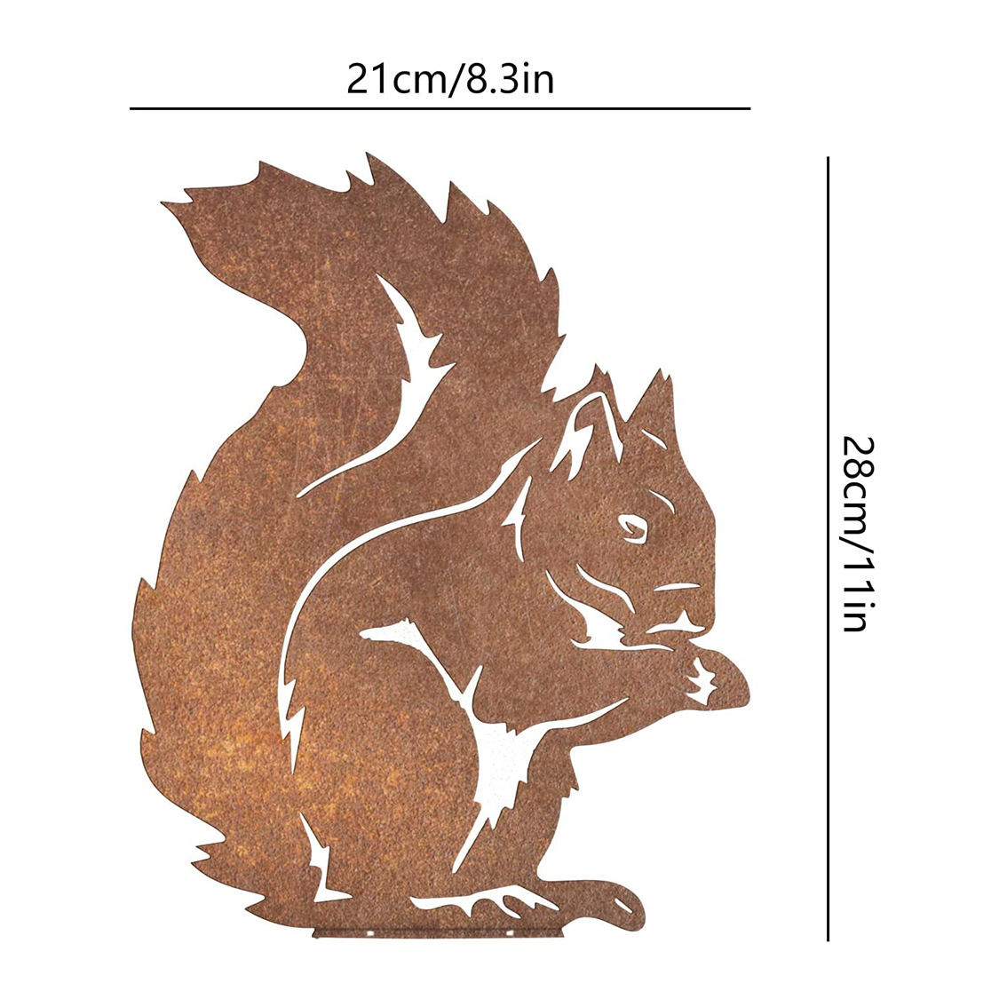 亚马逊现货Rusty Squirrel花园装饰生锈的松鼠室外摆件铁艺工艺品详情图5