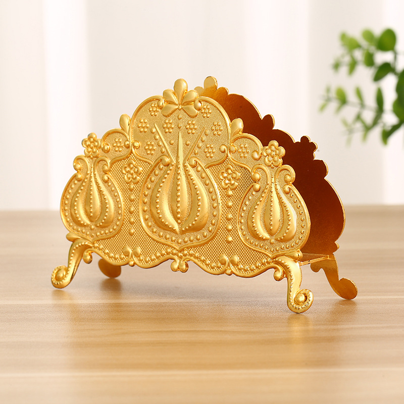 New European Paper Towel Clip Three-Dimensional Simple Light Luxury Creative High-End Restaurant Hotel Club Table Metal Storage Clip details Picture