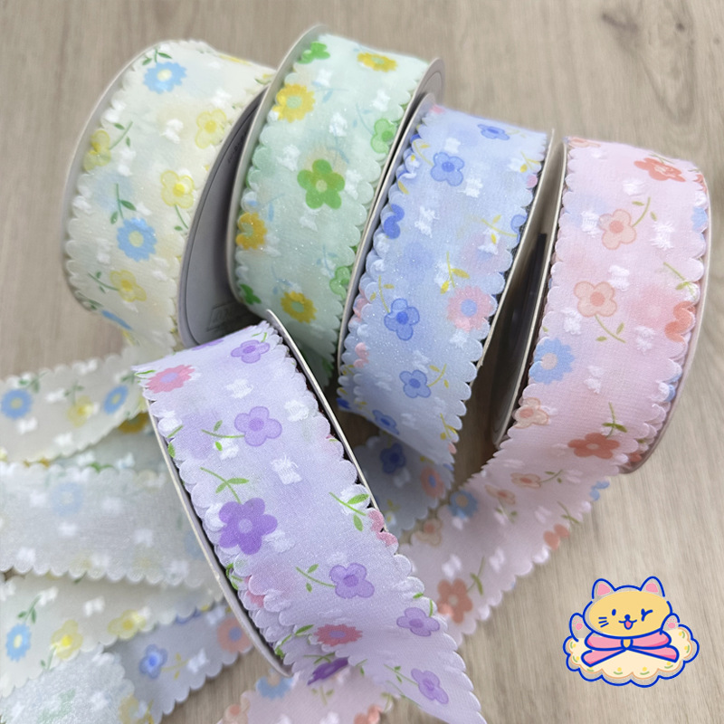 Pile Point Small Flower Double Chiffon With Handmade Diy Hair Accessories Bow Material Clothing Straw Hat Accessories Gift Box Packaging details Picture