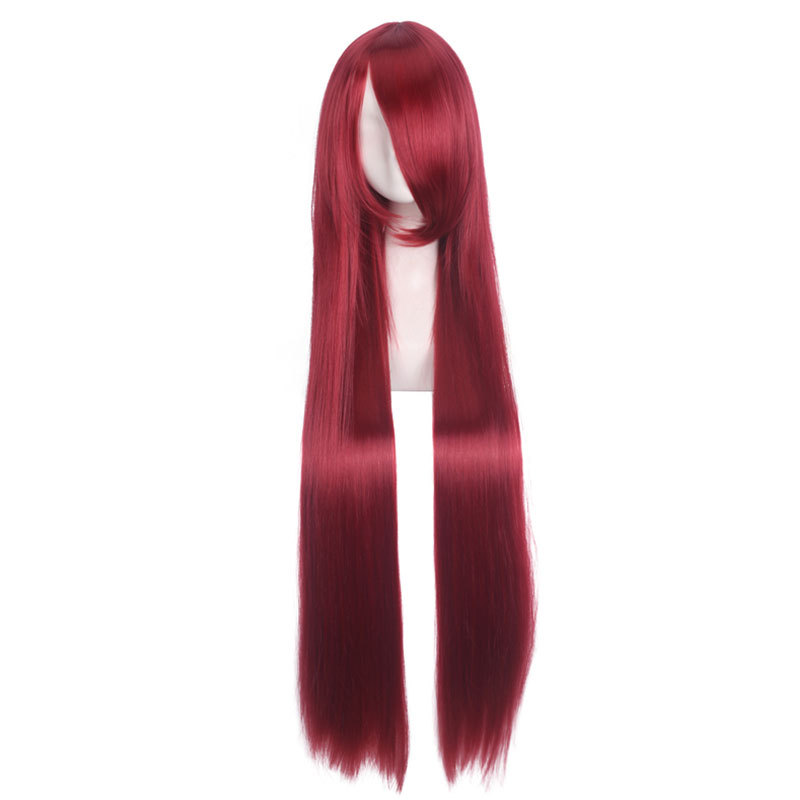 Anime wigs, European and American 100CM wigs, cosplay all-purpose long straight hair for women, multi-color long straight hair manufacturer wholesale Item Picture