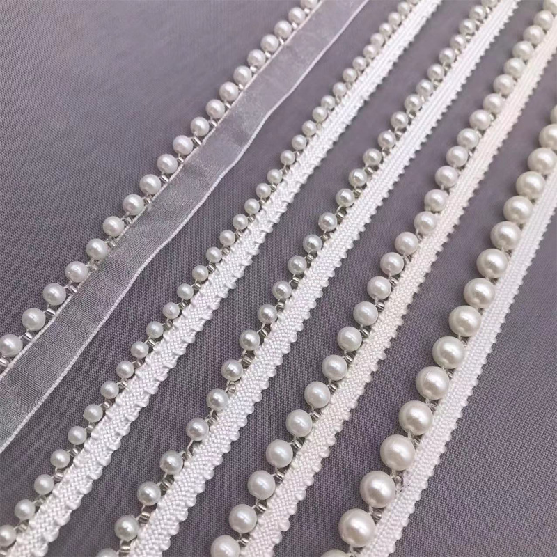 New Handmade Unilateral Size Specifications Pearl Chain Ribbon Lace Diy Clothing Collar Luggage Accessories