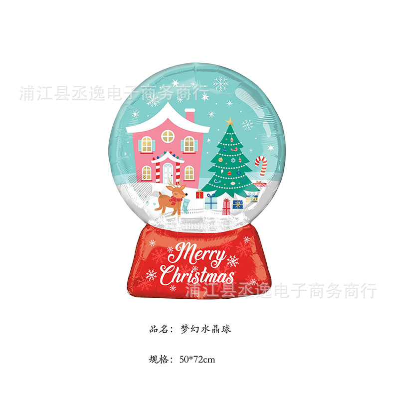 Cross-border best-selling Christmas series aluminum film balloon Christmas tree, Snowman, Santa Claus, reindeer party decoration Item Picture
