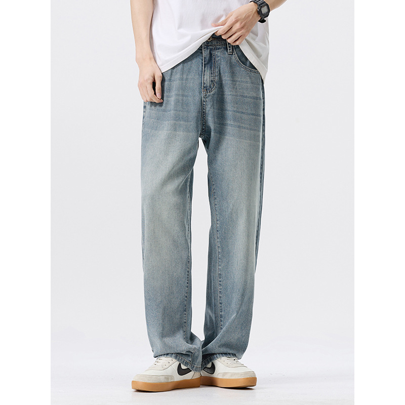 Mingge: Lyocell Tencel jeans for Men 2025 Summer, thin, cool, comfortable, smooth, loose, straight-leg pants Application Scenario